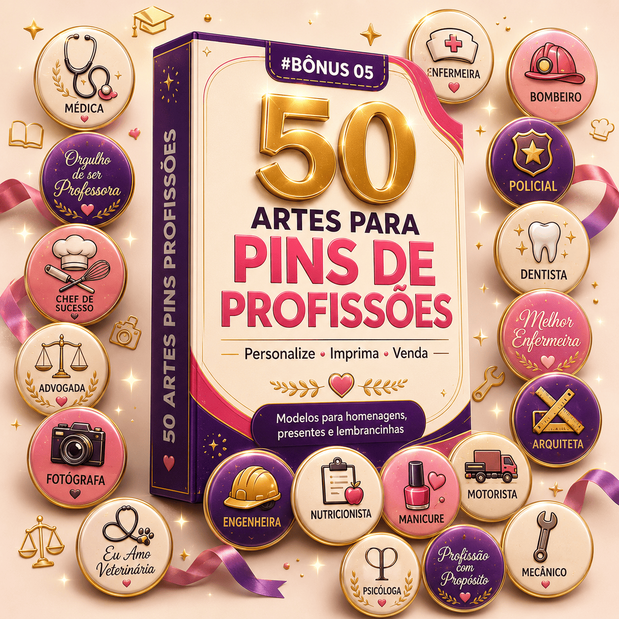 50 Artes Pins Profissões